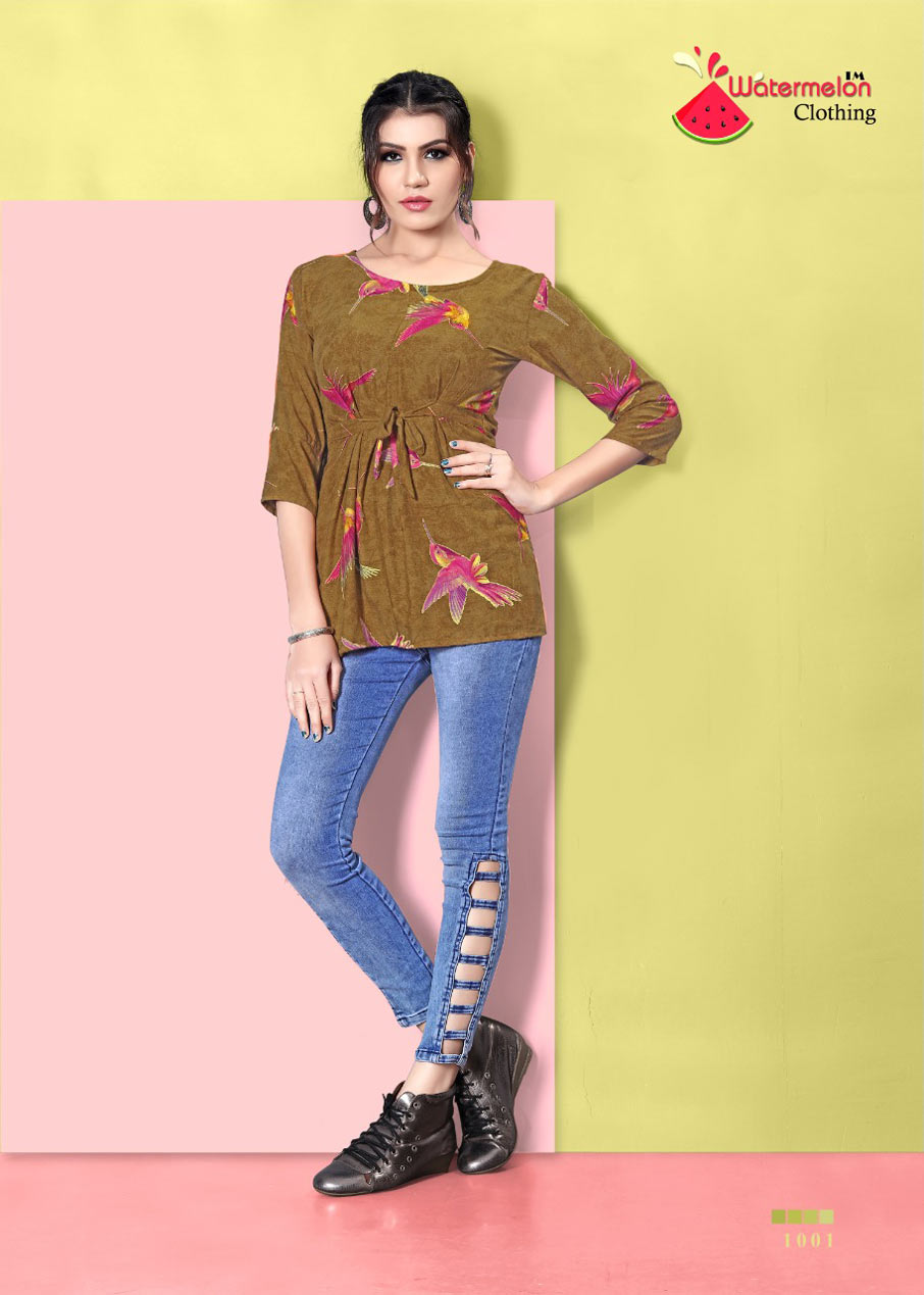 Watermelon Diamond Party-2 Rayon Print Tops Watermelon Diamond Party-2 Rayon Print Tops